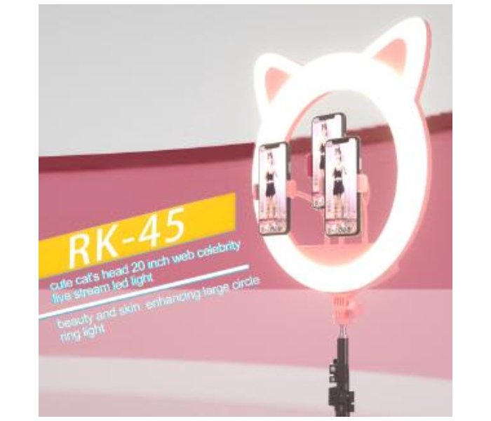 TikTok RK45 20-Inch Ring-Shaped On-Site Fill Light Large Aperture Anchor Beauty HD Lights Cute Cat Ears - Zoom Image 2