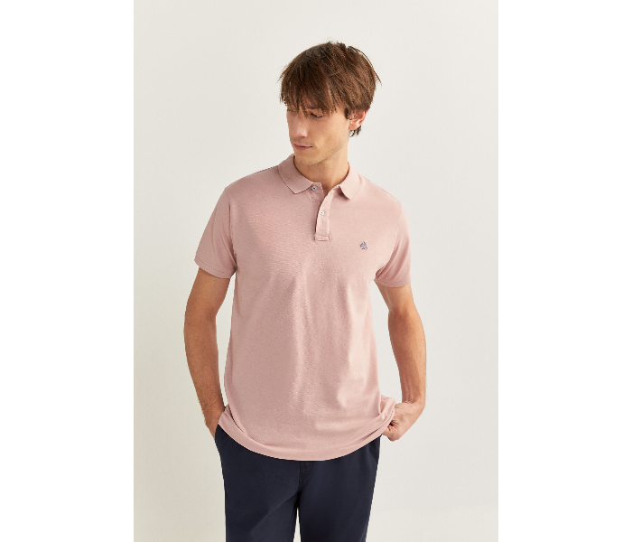 Springfield SS20 Basic Solid Slim Fit Polo T-Shirt X-Large For Men – Cherry Blossom - Zoom Image 2