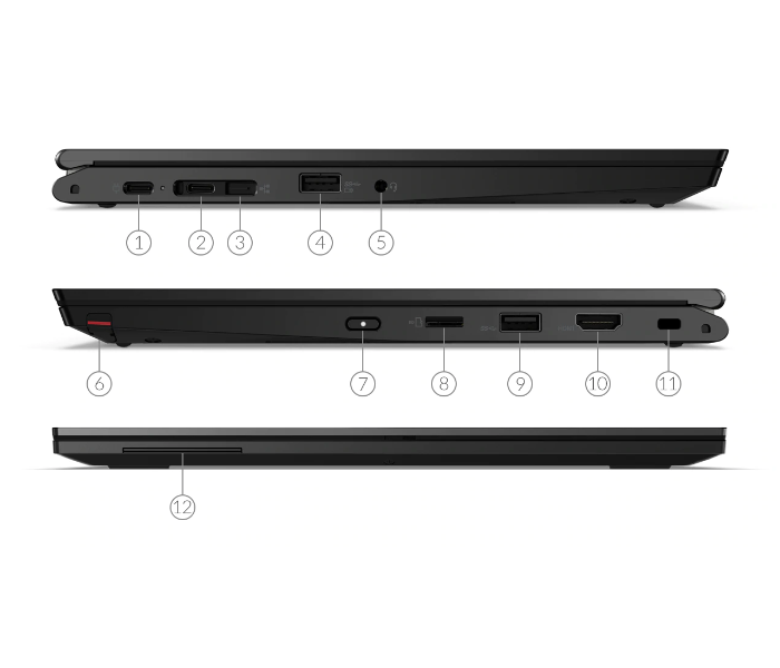 Lenovo 20R5000GAD ThinkPad L13 Yoga 13.3 inch Intel i7-10510U 8GB RAM 512GB SSD Intel HD Graphics Windows 10 Pro 64 - Black - Zoom Image 4