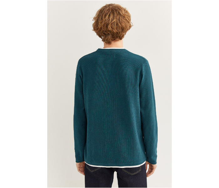 Springfield SS20 Long Sleeve Knitwear Fantasy Cotton Small For Men - Dark Green - Zoom Image 4