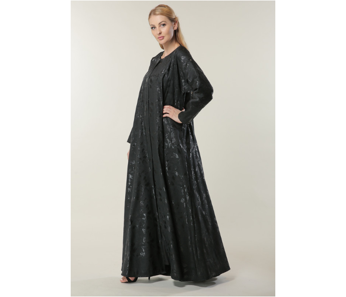 Moistreet Double XL Black Jaquard Abaya - Zoom Image 2