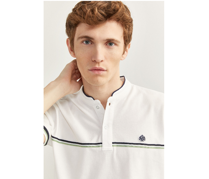 Springfield SS20 Basic Solid Slim Fit Polo T-Shirt XXX-Large For Mens - White - Zoom Image 1