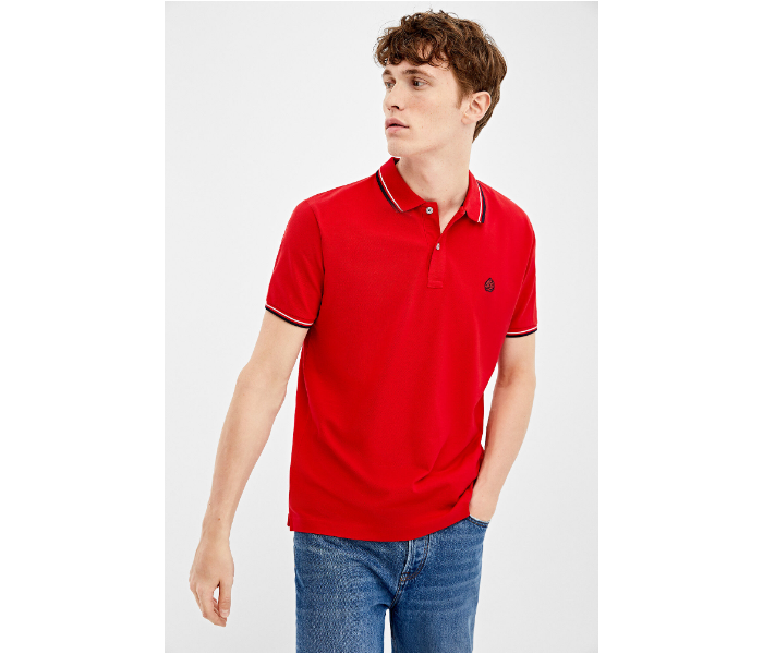 Springfield AW19 Basic Slim Fit Polo T-Shirt X-Large For Men - Red - Zoom Image 4