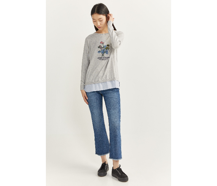 Springfield SS20 Long Sleeve Knitwear Small For Women - Light Grey - Zoom Image 1