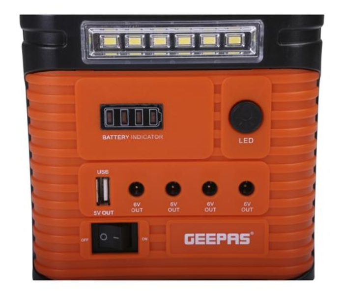 Geepas GPS5901 Rechargeable Home Solar System - Black and Brown - Zoom Image 5