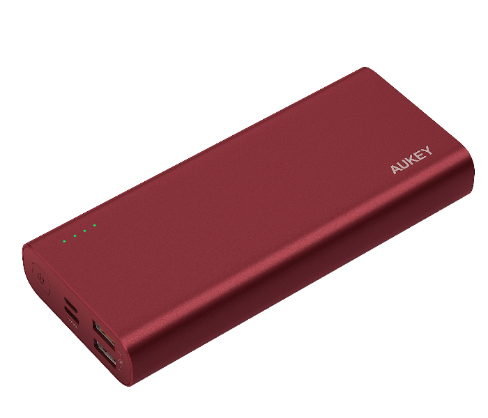 Aukey XD13R 20000mAh Aluminium USB-C Power Bank with Quick Charge 3.0 1 x USB-A to USB-C Cable - Red - Zoom Image 1