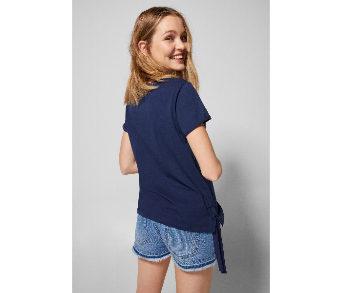 Springfield AW18 Short Sleeve Printed T-Shirt Small For Women - Navy - Zoom Image 4