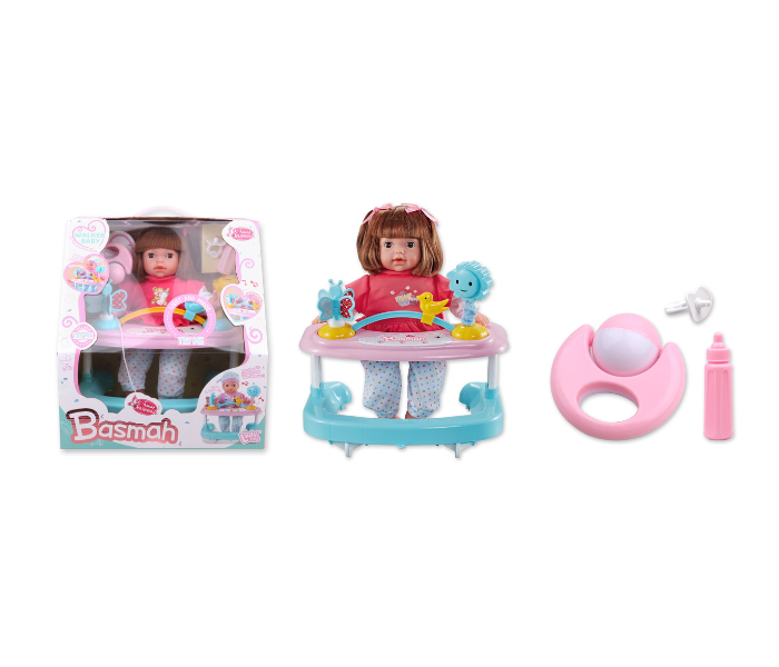 Basmah 14inch Girl Doll Set with Baby Walker and Sound - Zoom Image 1