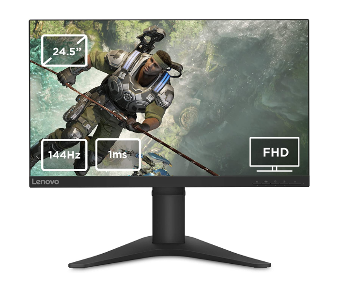 Lenovo 65FEGAC2UK G25-10 C19245FY0 24.5 inches LED Gaming Monitor With Stand - Black - Zoom Image 1