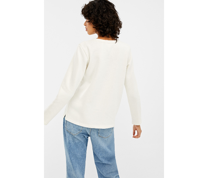 Springfield AW19 Sweat Shirt Medium For Women - White - Zoom Image 4