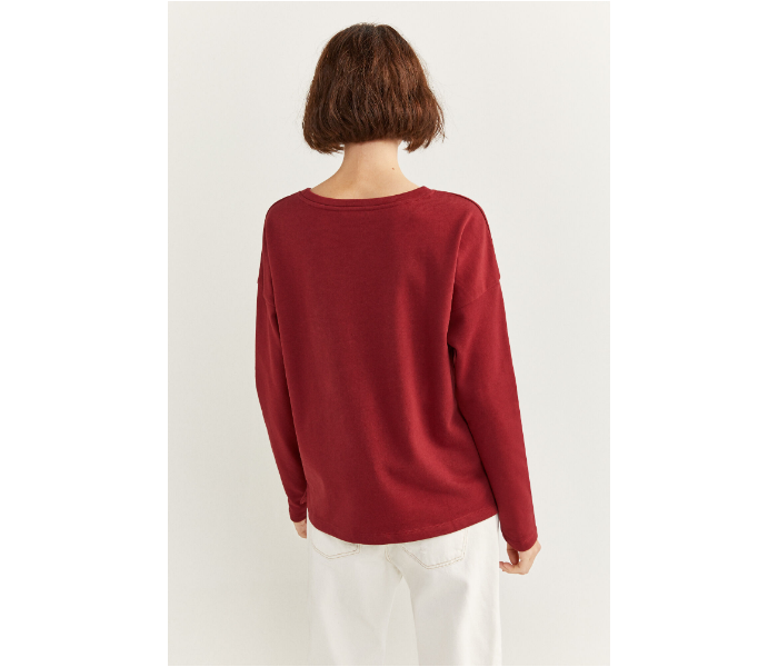 Springfield SS20 Full Sleeve Sweat Shirt X-Small For Women - Maroon - Zoom Image 4