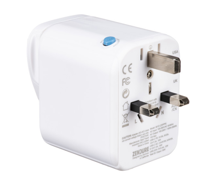 Zendure Passport Pro World Travel Adapter and Power Delivery - White - Zoom Image 4