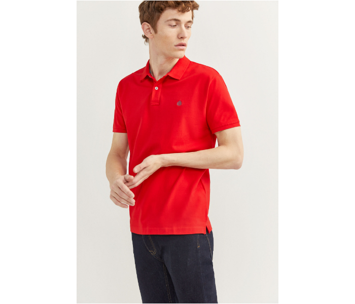 Springfield SS20 Basic Solid Slim Fit Polo T-Shirt Large For Men - Red - Zoom Image 1