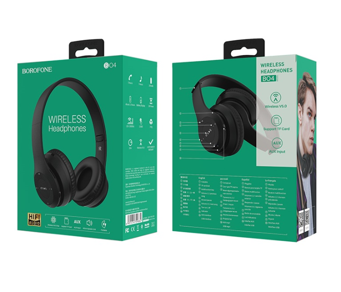 Borofone B04 Wireless Headphone Charming Rhyme - Black - Zoom Image 2