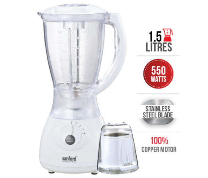 Sanford SF6818BR 550 Watts 2 in 1 Blender - White - Zoom Image