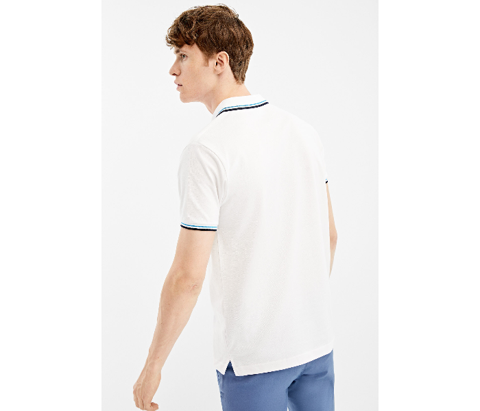 Springfield AW19 Basic Slim Fit Polo T-Shirt XX-Large For Men - White - Zoom Image 4