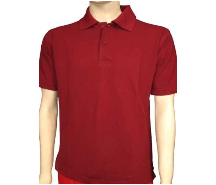 Premium Honey Comb Polo T-Shirt for Large Men - Maroon - Zoom Image