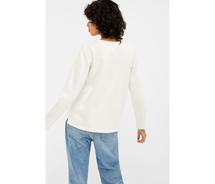 Springfield AW19 Sweat Shirt Large For Women - White - Zoom Image 4