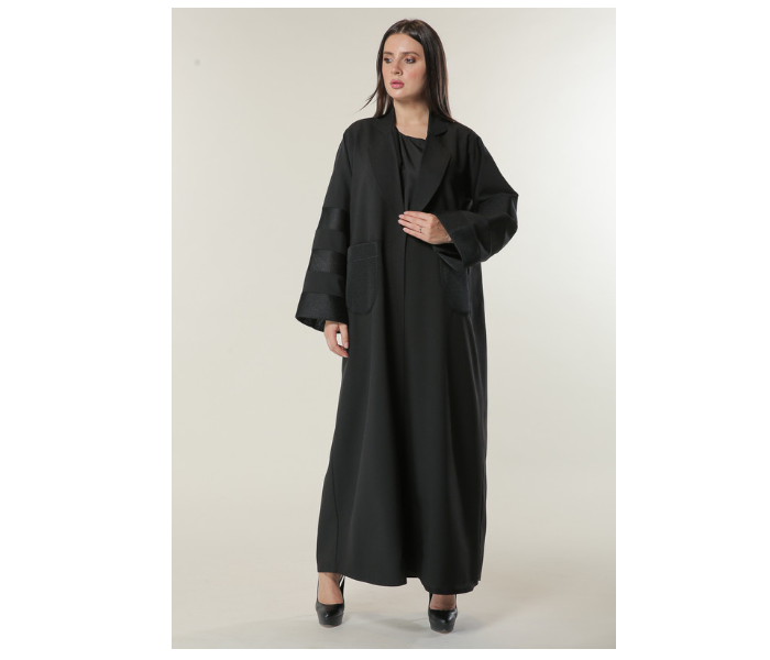 Moistreet Medium Black Casual Coat Style Abaya - Zoom Image 1