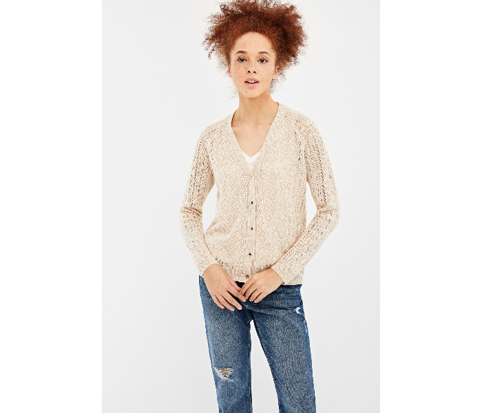 Springfield AW19 Cardigan Tricot Medium For Women - Beige - Zoom Image 1