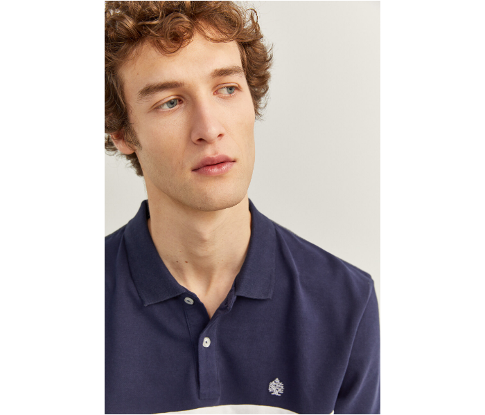 Springfield SS20 Basic Slim Fit Block Polo T-Shirt Small For Men - Navy and Grey - Zoom Image 3