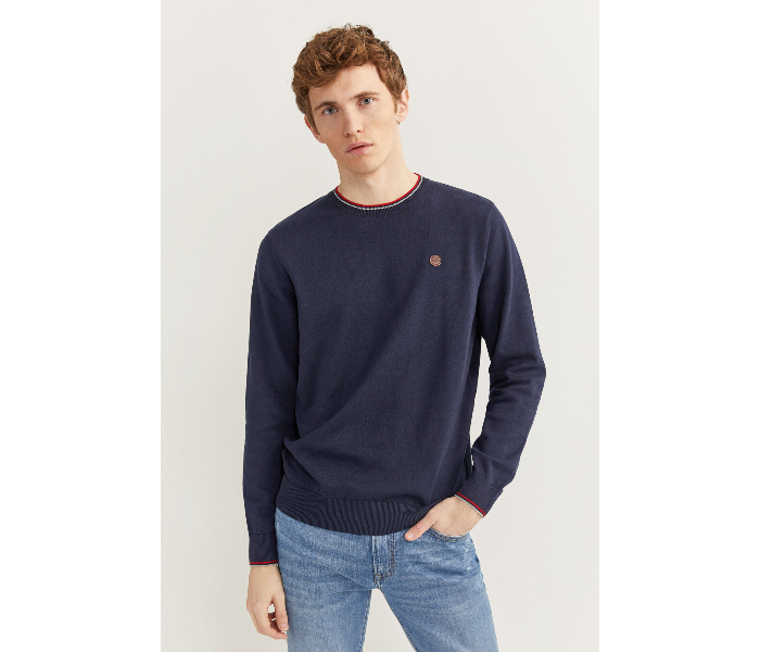 Springfield SS20 Long Sleeve Knitwear Fantasy Cotton Large For Men - Navy - Zoom Image 1