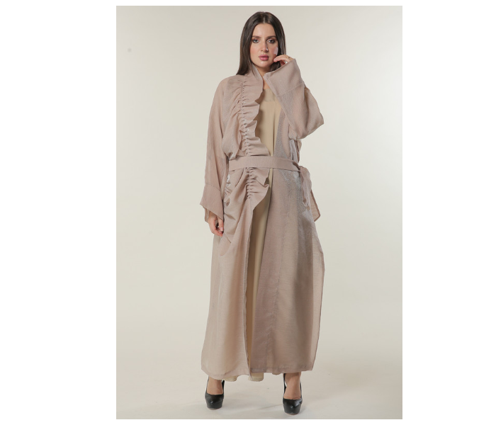 Moistreet Medium Organza Abaya Set with Beige Under Abaya - Zoom Image 1