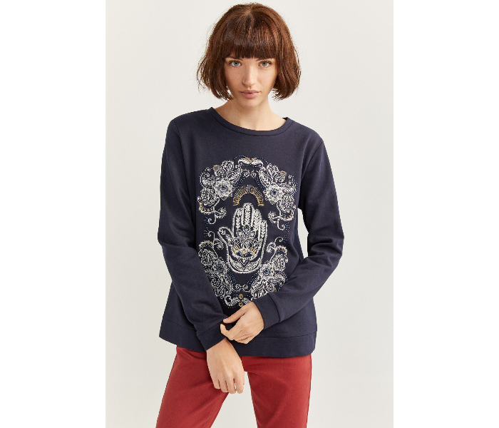 Springfield SS20 Full Sleeve Sweat Shirt Small For Women - Blue - Zoom Image 1