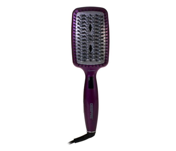 Geepas GHBS86012 50W Straightener Brush with Ceramic Anti Scald Hair Brush - Purple - Zoom Image 1