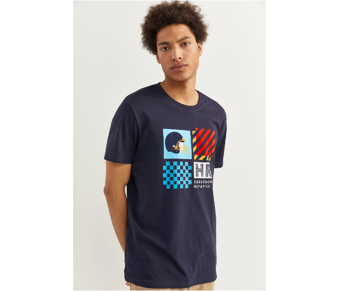 Springfield SS20 SPF Printed Short Sleeve T-shirt Small - Dark Blue - Zoom Image 1