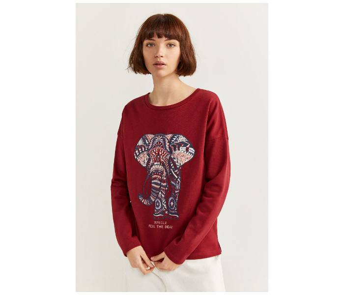 Springfield SS20 Full Sleeve Sweat Shirt Small For Women - Maroon - Zoom Image 1