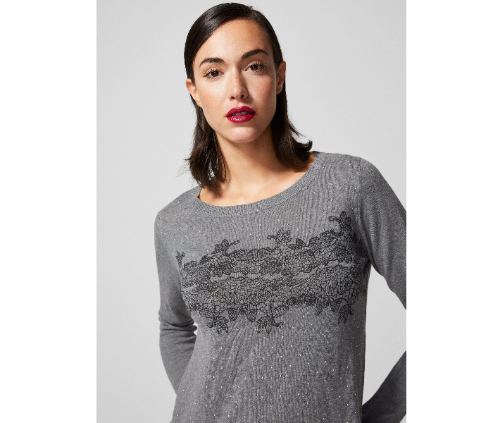 Springfield AW18 Long Sleeve Knitwear Large For Women - Grey - Zoom Image 3