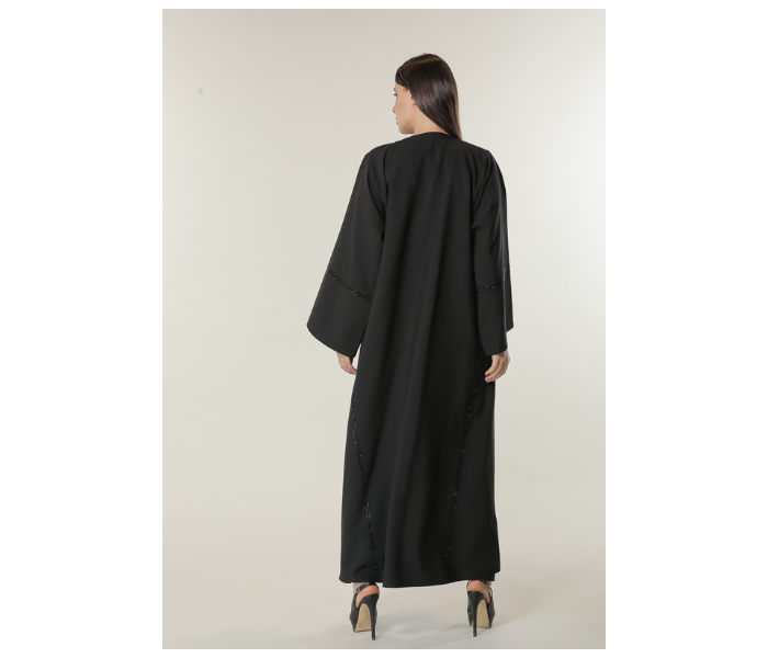 Moistreet Extra Large Black Formal Abaya with Handwork - Zoom Image 3