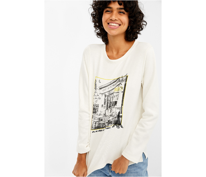 Springfield AW19 Sweat Shirt Large For Women - White - Zoom Image 1