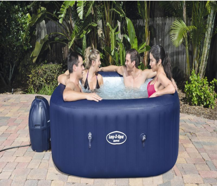 Bestway 1.80M X 1.80M X 71CM Lay-Z-Spa Palm Hawaii Airjet - Blue - Zoom Image 1