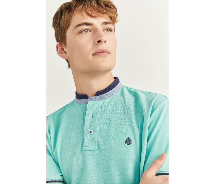 Springfield SS20 Basic Solid Slim Fit Polo T-Shirt X-Small For Men – Light Cyan - Zoom Image 2