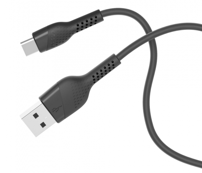 Porodo 1.2 Meter PVC Type-C Cable - Black - Zoom Image