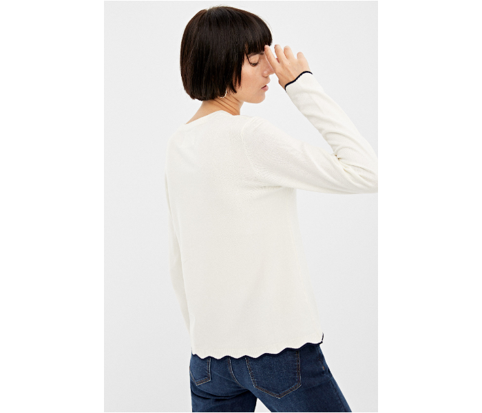 Springfield AW19 Long Sleeve Knitwear Small For Women - White - Zoom Image 2