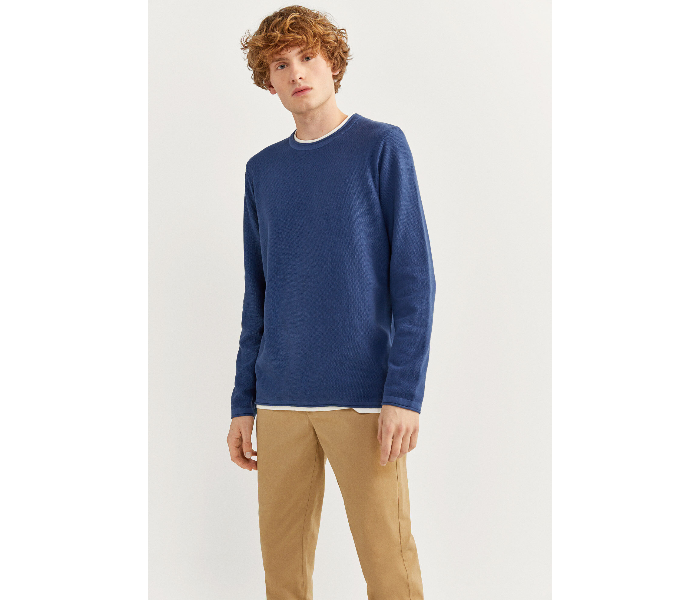 Springfield SS20 Long Sleeve Knitwear Fantasy Cotton Large For Men - Blue - Zoom Image 1