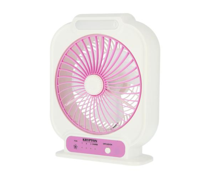 Krypton KNF222 8inch Rechargeable Mini Table Powerful Personal Desk Box Fan - White and Pink - Zoom Image 4