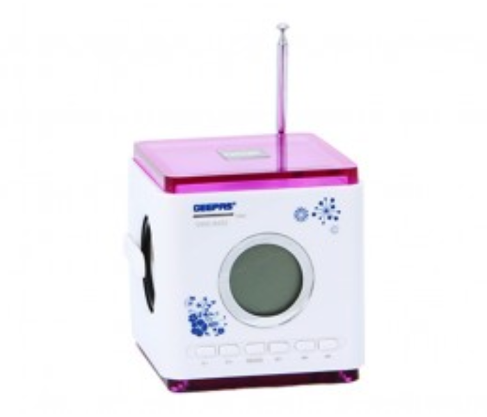 Geepas GMS8452 Rechargeable Mini Digital Music Box Home Theater System - White and Pink - Zoom Image