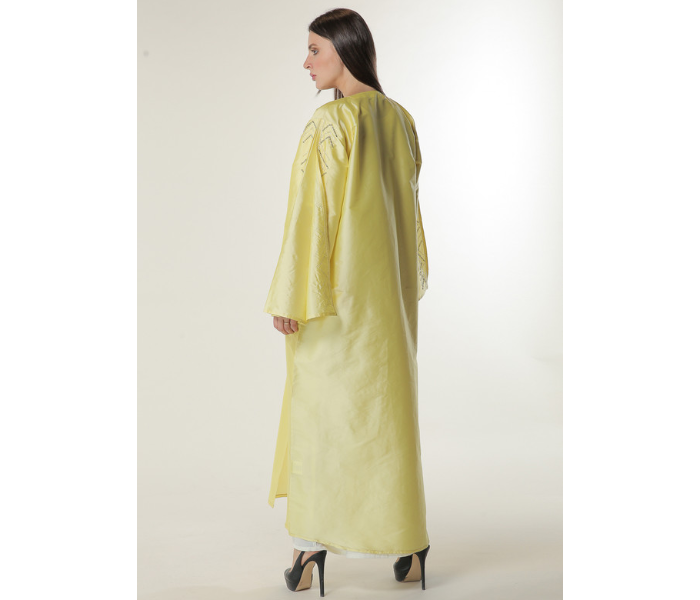 Moistreet Extra LargeYellow Abaya with Embellished Sleeves - Zoom Image 3