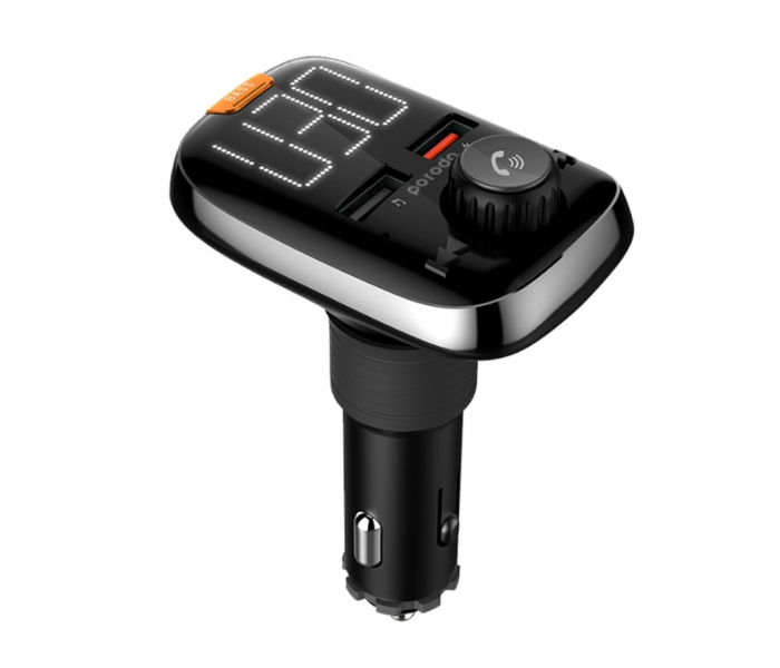 Porodo Wireless FM Transmitter Car Charger with Quick Charge - Black - Zoom Image 2