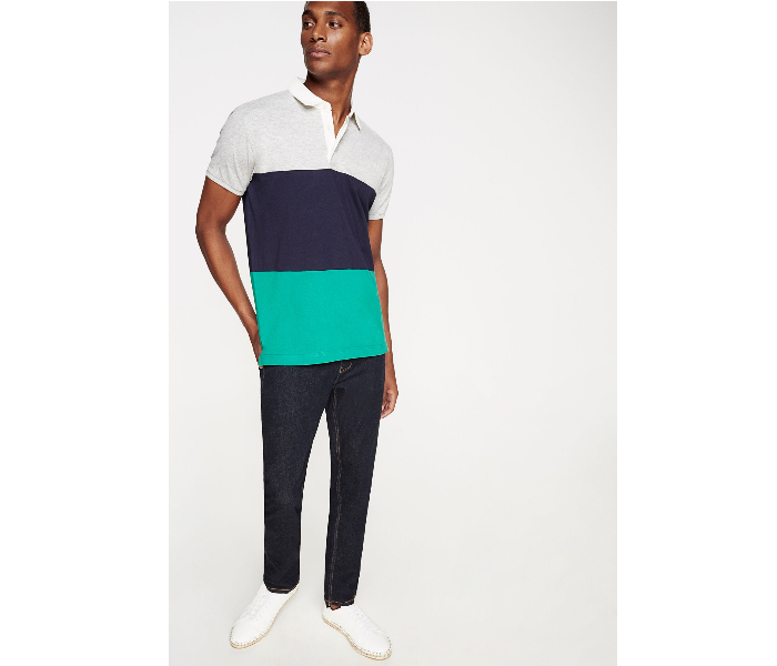 Springfield AW18 Polo Fancy T-Shirt Small For Men - Dark Blue and Green - Zoom Image 1