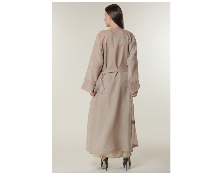 Moistreet Extra Large Organza Abaya Set with Beige Under Abaya - Zoom Image 3