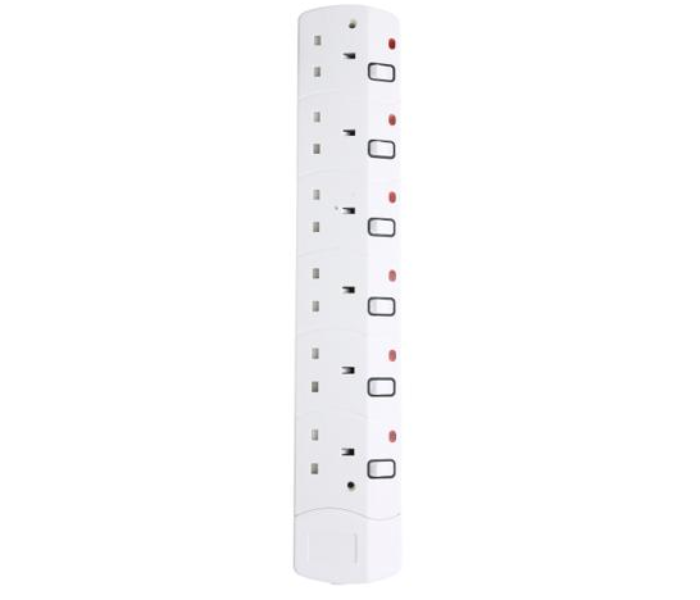 Geepas GES4086 6 Way 5meter Sockets Extension Board - White - Zoom Image 1