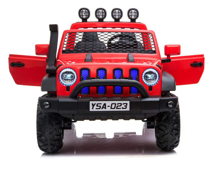 Babylove 29-023A Fc-Jeep Wrangler Rechargable Car With Remote And 2motor Music And Light - Red - Zoom Image 1