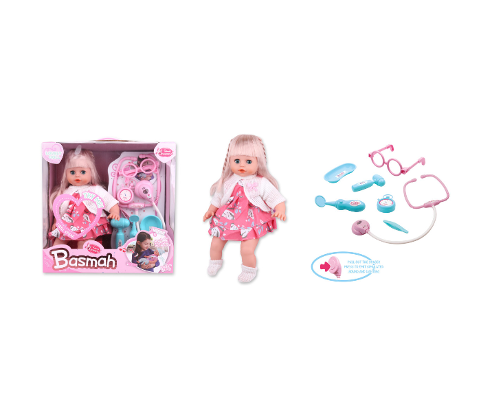 Basmah 14inch Doll Set With Accessory and Sound - Pink - Zoom Image 2