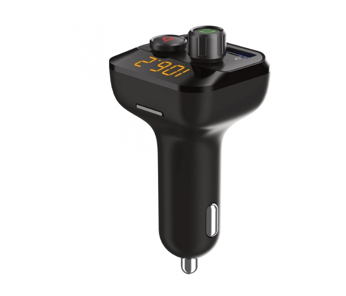 Porodo Wireless FM Transmitter Car Charger with Bass Boost - Black - Zoom Image 2