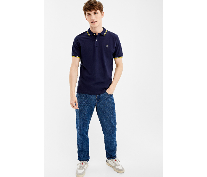 Springfield AW19 Basic Slim Fit Polo T-Shirt Medium For Men - Navy - Zoom Image 3